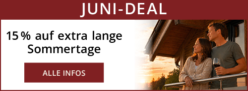 Das Werbebanner "Juni-Deals" weist 15% Nachlass im Juni hin..